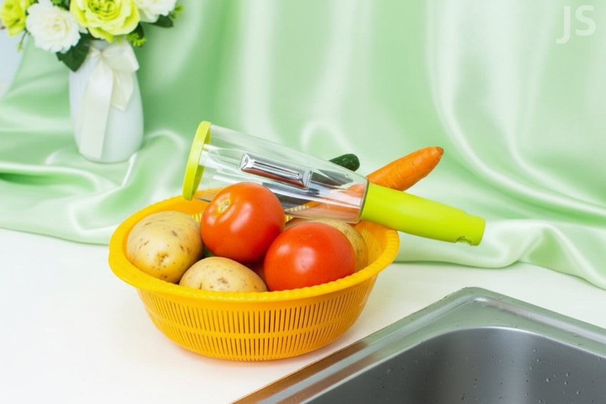 Peeler-Multifunction Kitchen Vegetable ,Fruit No Mess Peeler With Storage Container