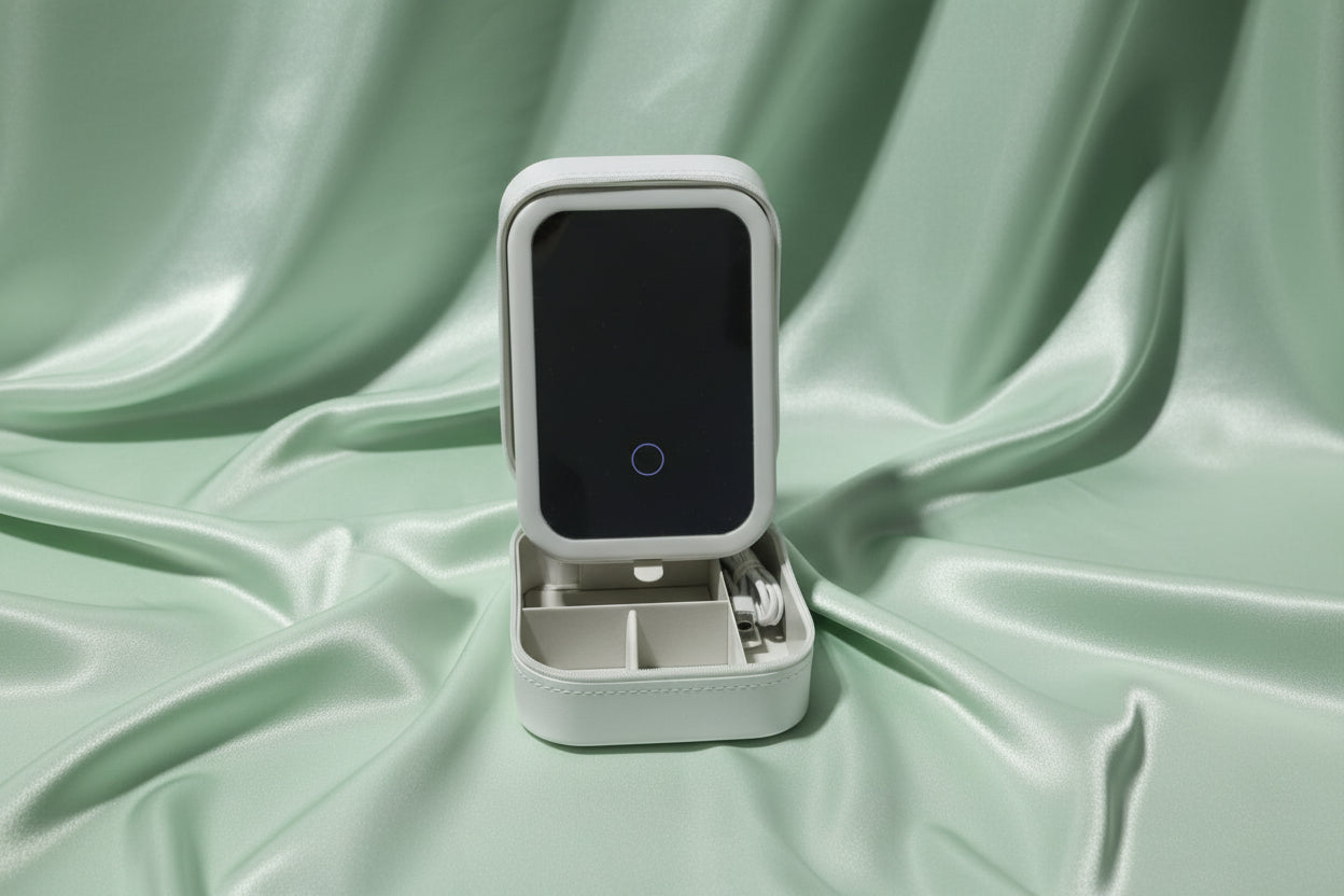 White Jewelry Box with LED Mirror